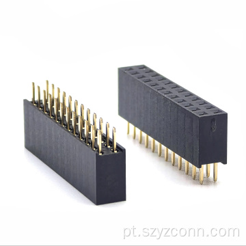 Conector fêmea de passo de 2,54 mm reto 24P